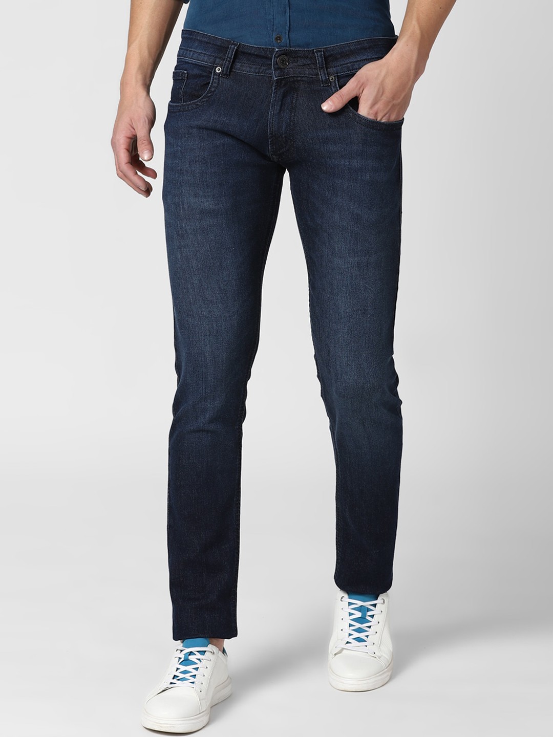 

Peter England Casuals Men Navy Blue Skinny Fit Light Fade Stretchable Jeans