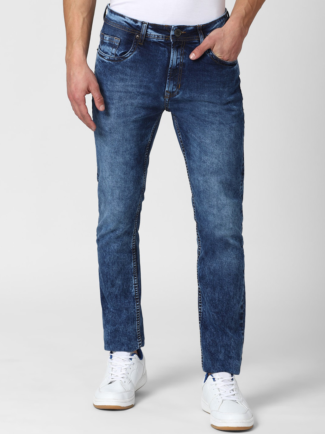 

Peter England Casuals Men Navy Blue Slim Fit Heavy Fade Jeans