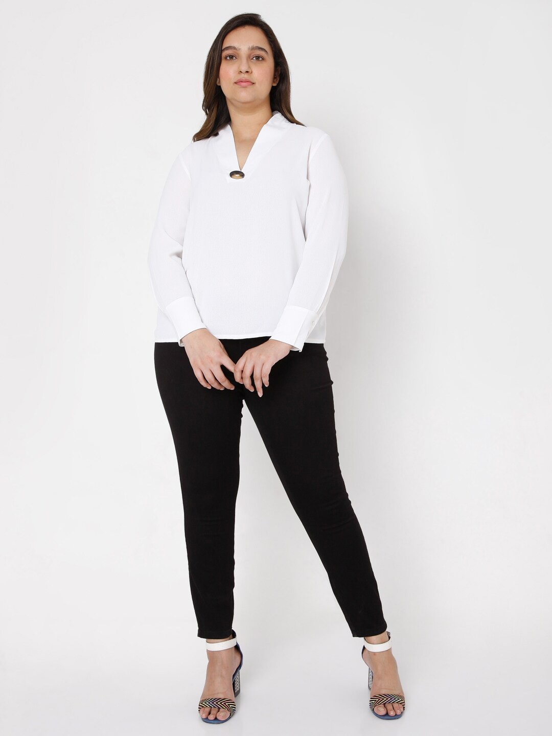

VERO MODA CURVE White Long Sleeve Top