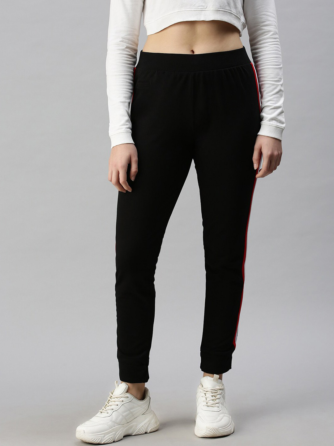 

De Moza Women Black Cotton Knitted Joggers