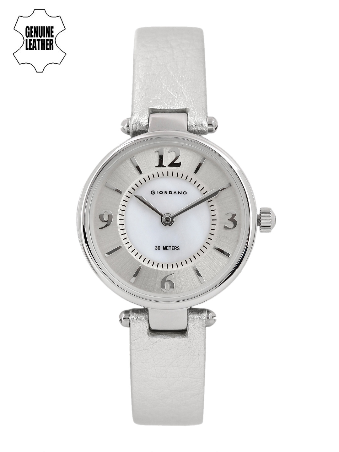 

GIORDANO Women Silver-Toned & White Analogue Watch 2796-01