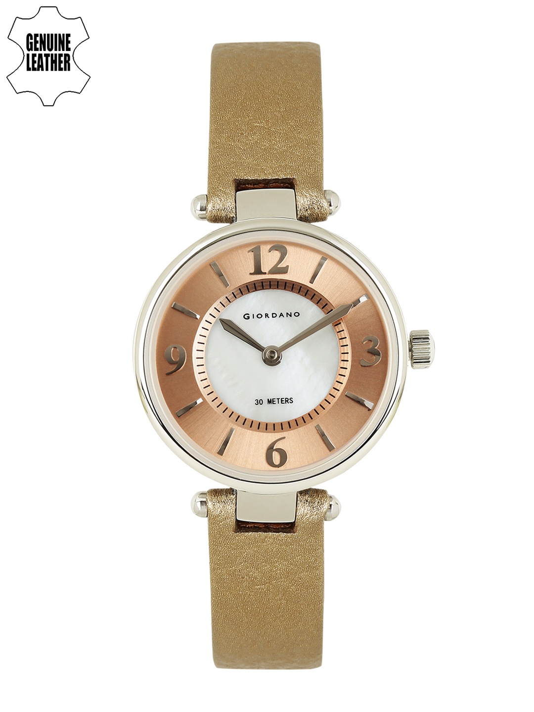 

GIORDANO Women Off-White & Rose Gold-Toned Analogue Watch 2796