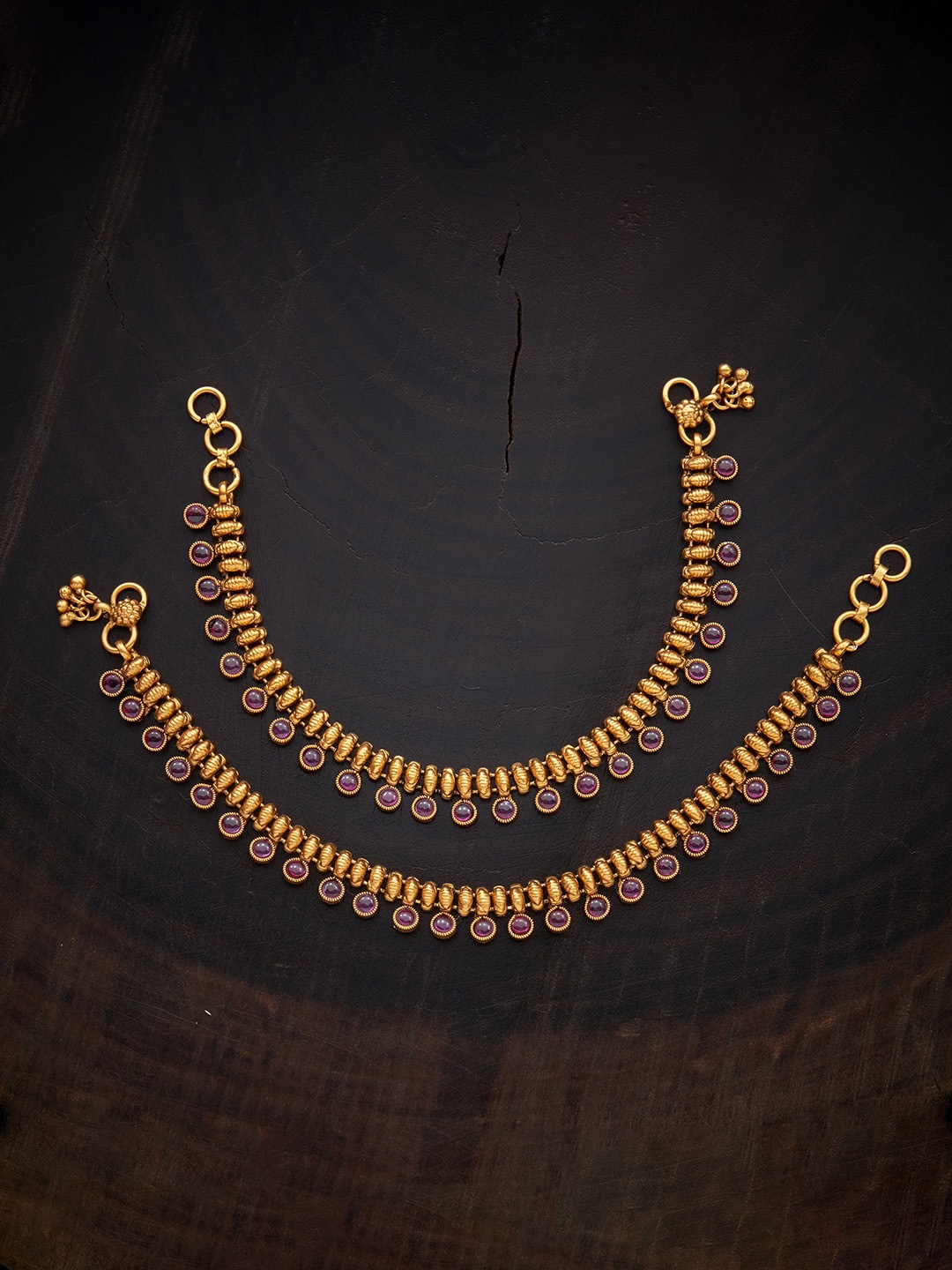 

Kushal's Fashion Jewellery Girls Ruby Anklet, Gold