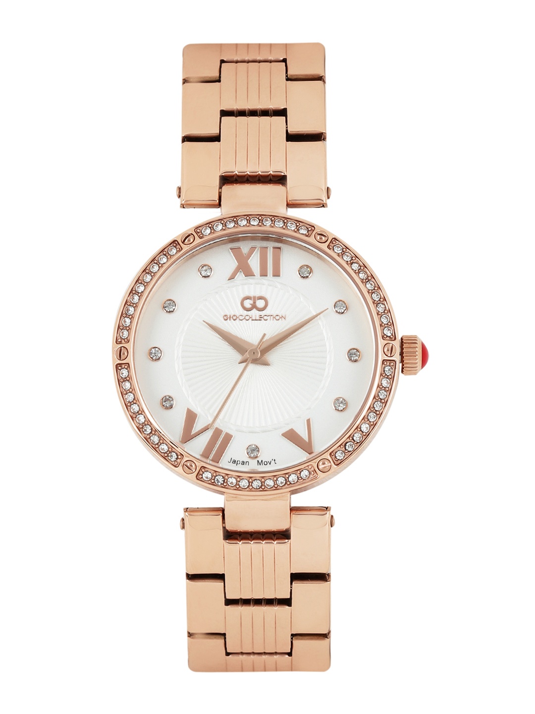 

GIO COLLECTION Women Pearly White Embellished Analogue Watch G2026-22
