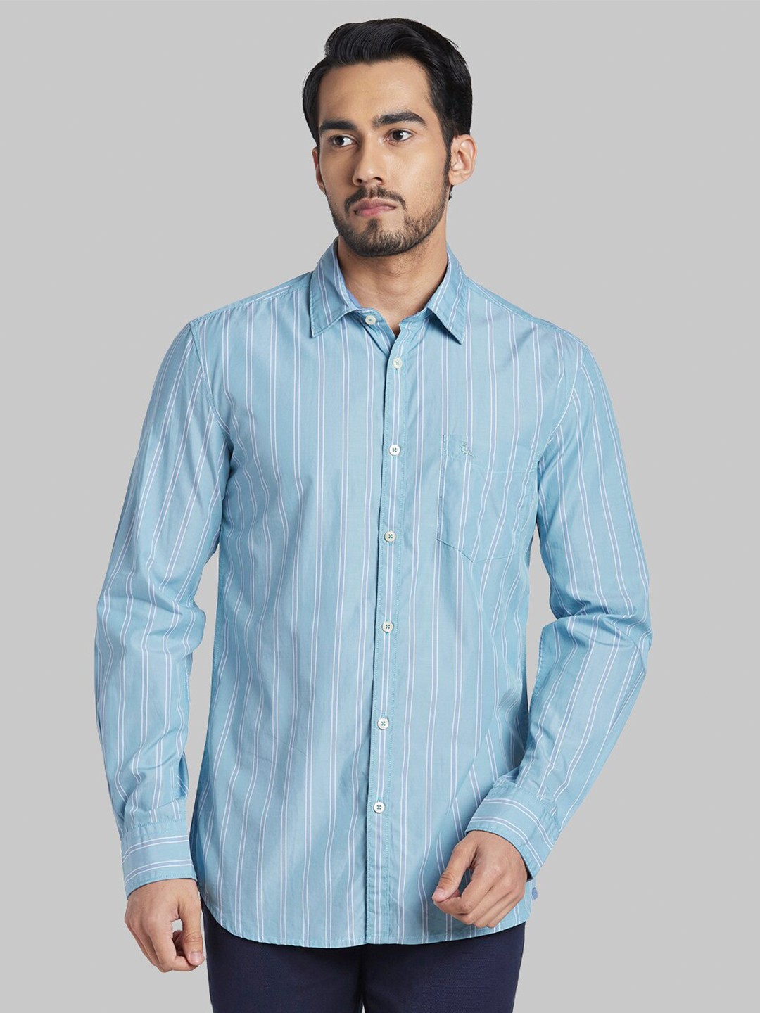 

Parx Men Blue Slim Fit Striped Cotton Regular Fit Casual Shirt