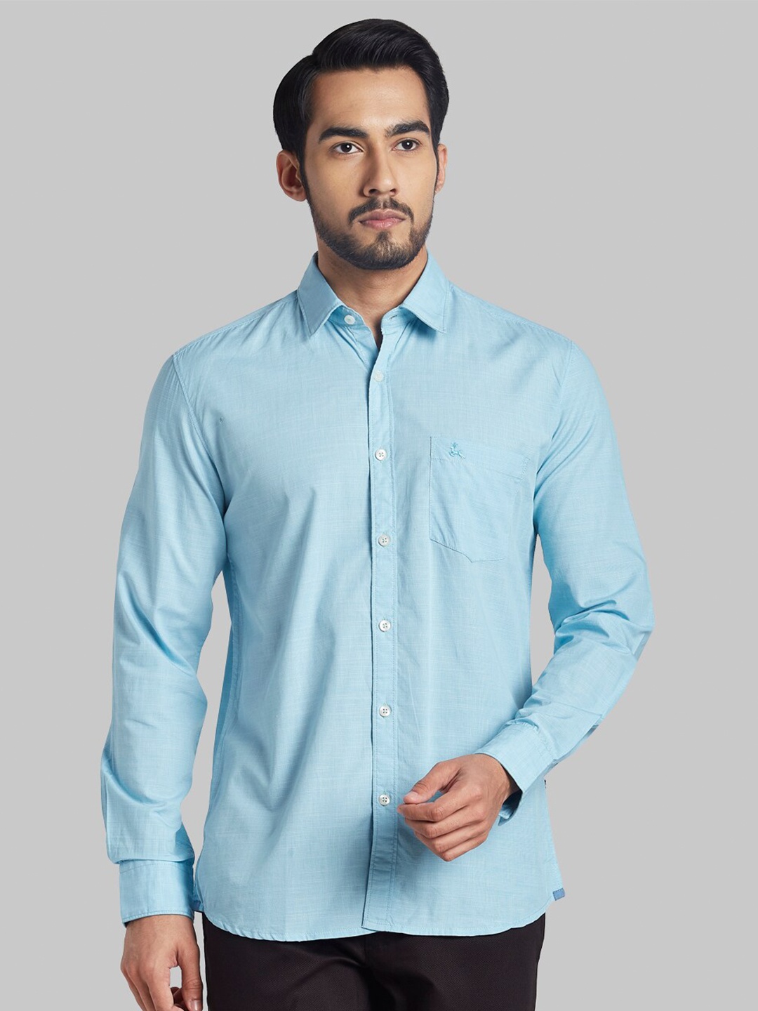 

Parx Men Blue Slim Fit Cotton Casual Shirt
