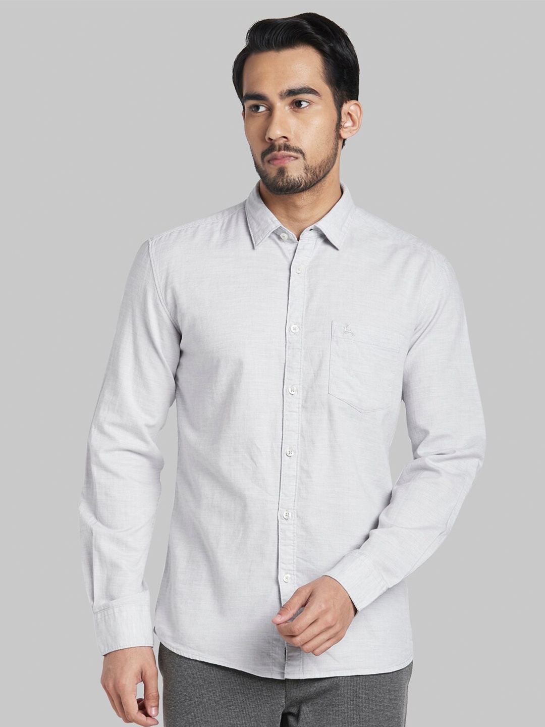 

Parx Men Grey Slim Fit Solid Casual Shirt