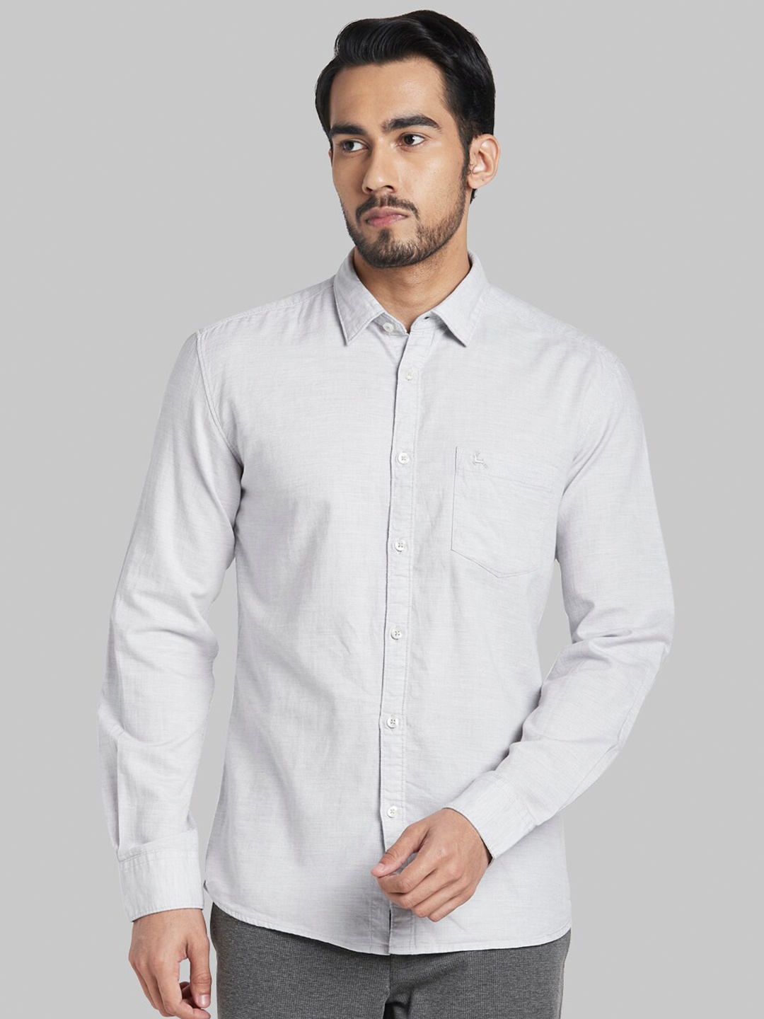 

Parx Men Grey Slim Fit Casual Shirt