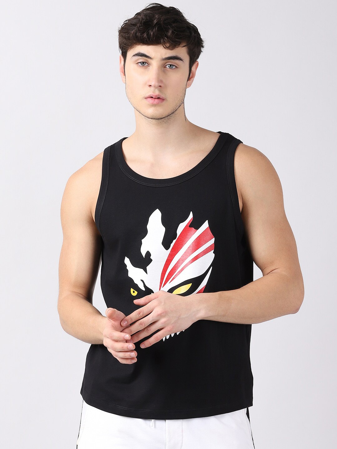 

Bushirt Men Black Printed Cotton T-shirt