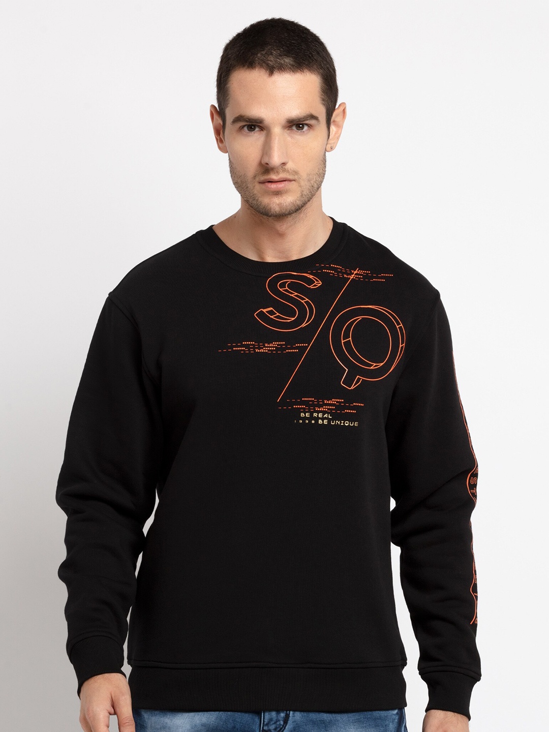 

Status Quo Men Black Printed Sweatshirt