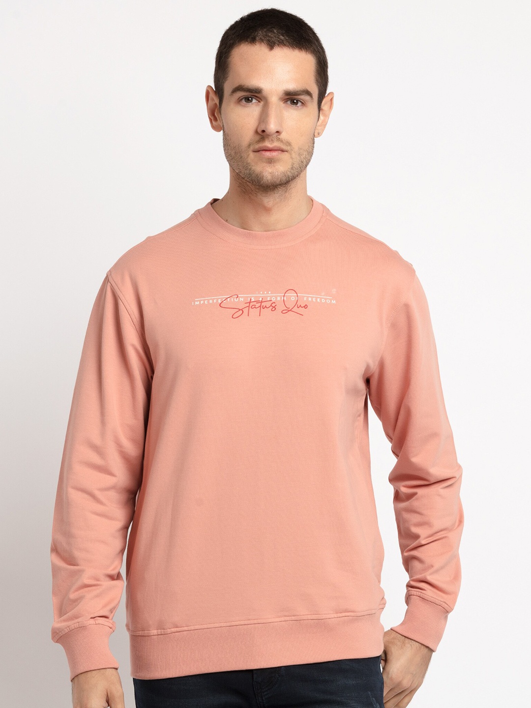 

Status Quo Men Rose Typography Printed T-shirt