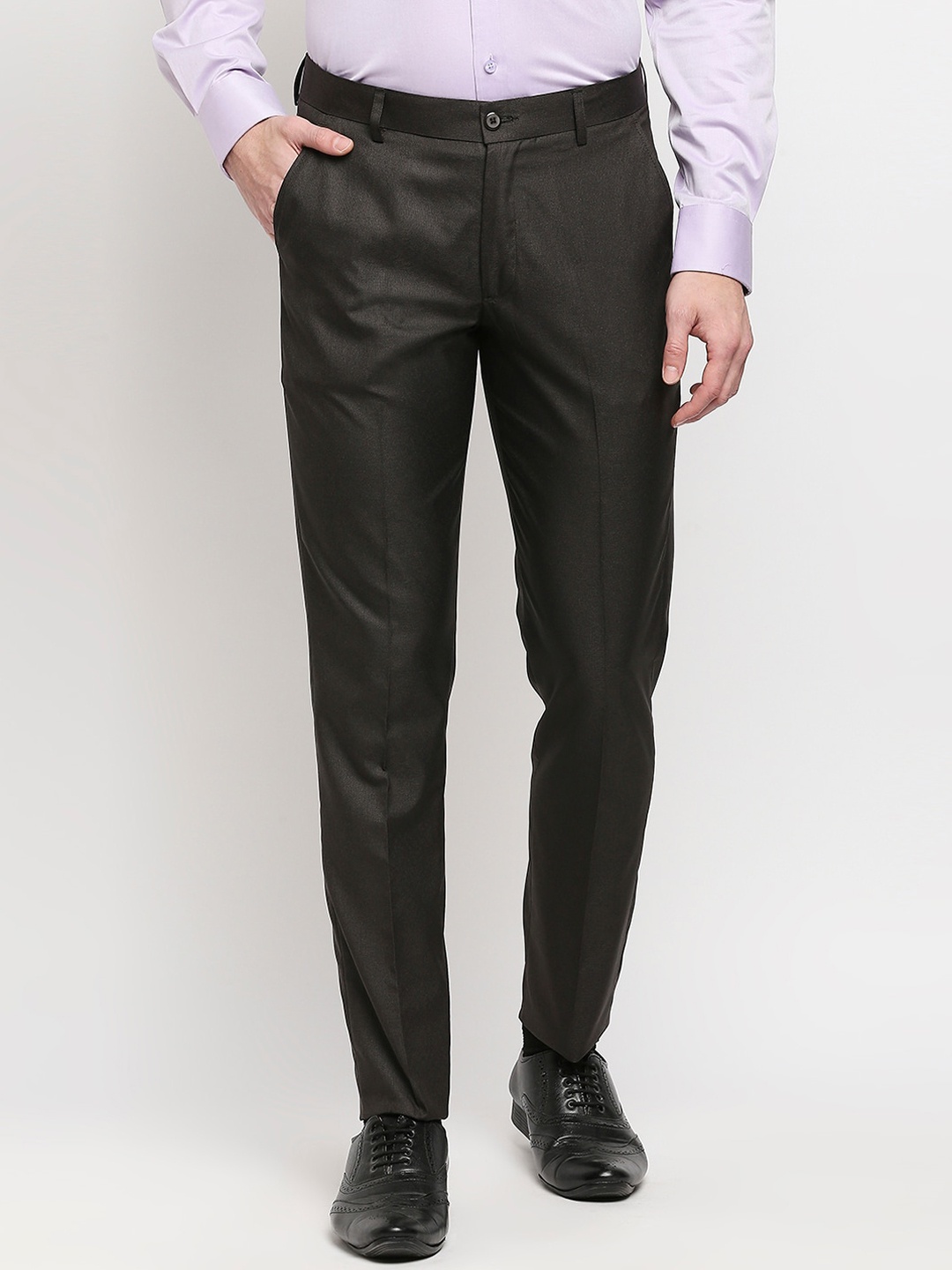 

Solemio Men Brown Relaxed Fit Formal Trousers