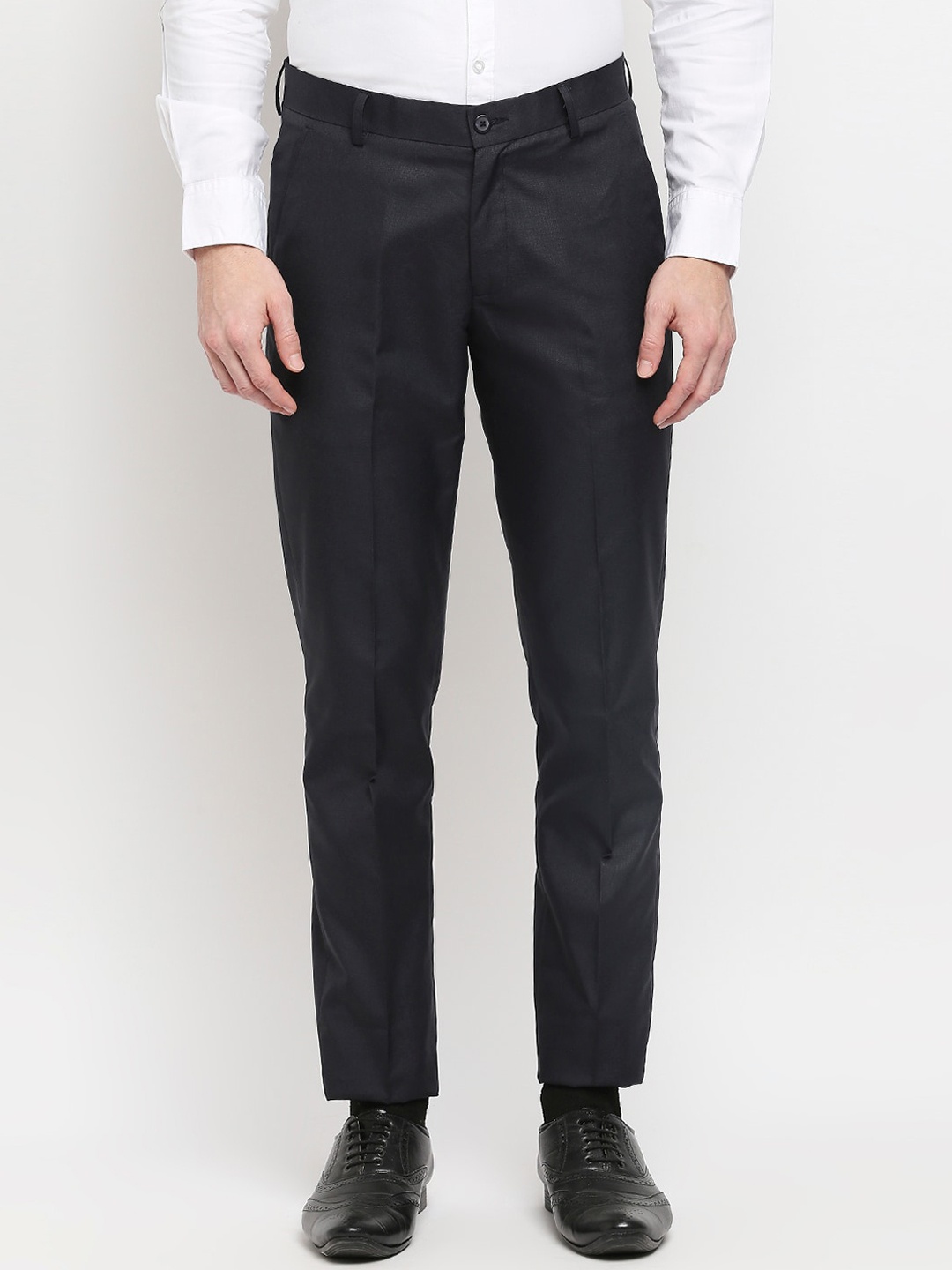 

Solemio Men Blue Relaxed Formal Trousers
