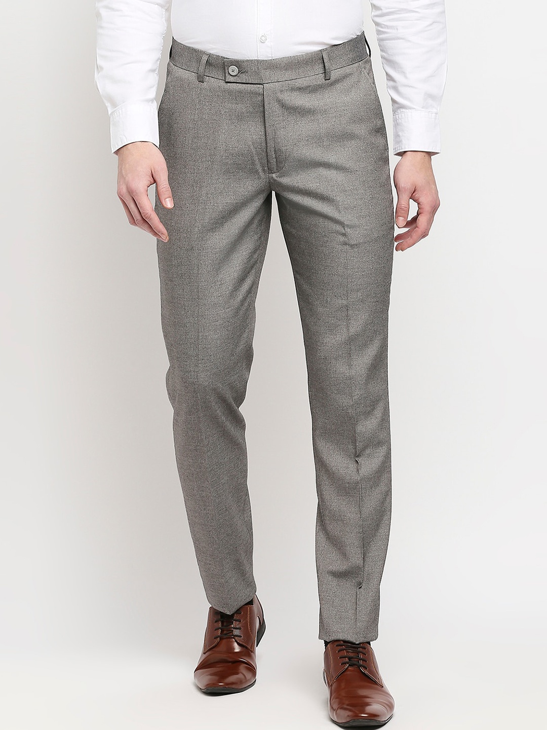 

Solemio Men Grey Relaxed Trousers