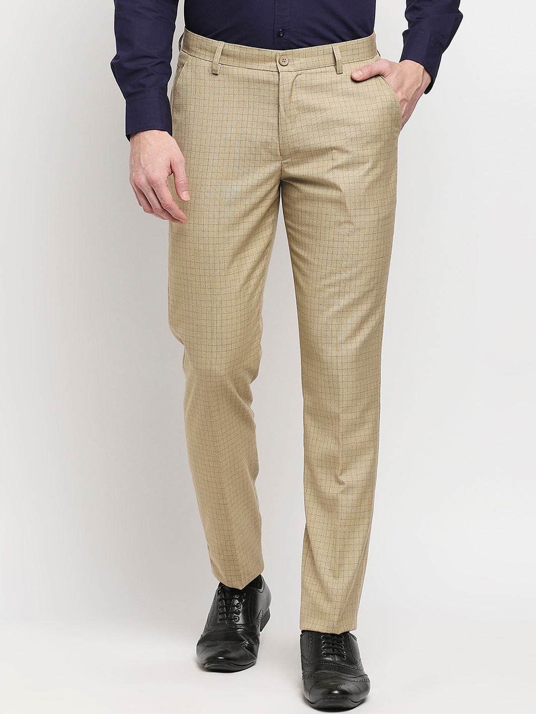 

Solemio Men Beige Relaxed Regular Fit Trousers