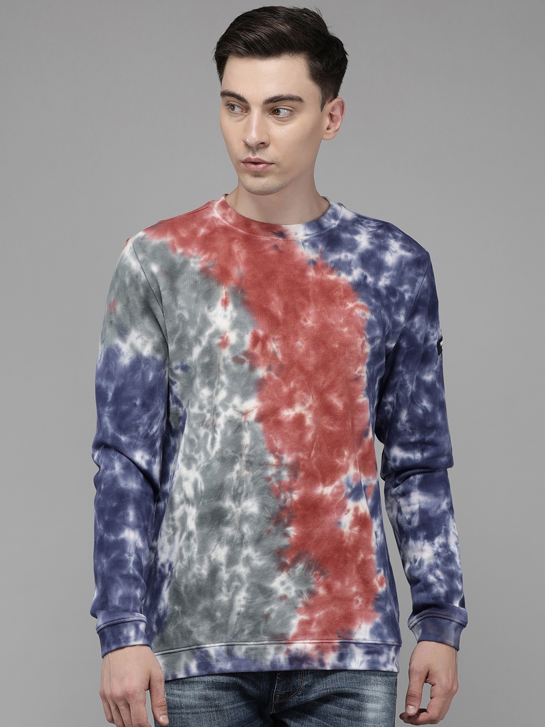 

Voi Jeans Men Multicoloured Tie & Dye Sweatshirt, Multi