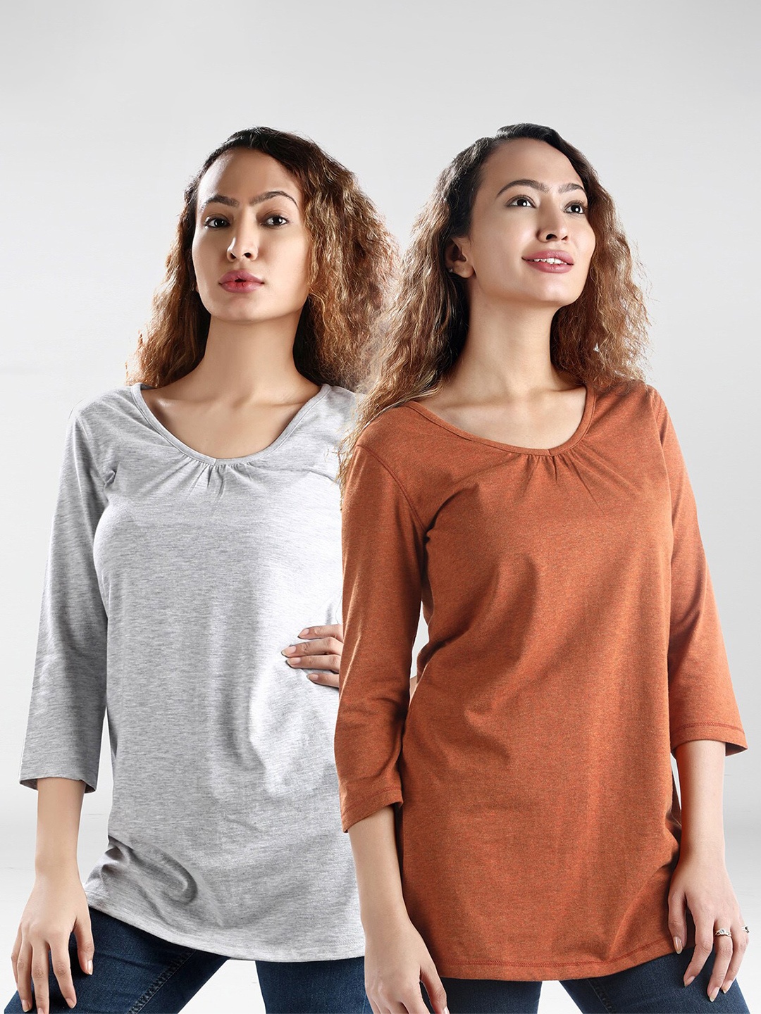 

Dream of Glory Inc Pack Of 2 Grey & Rust Top