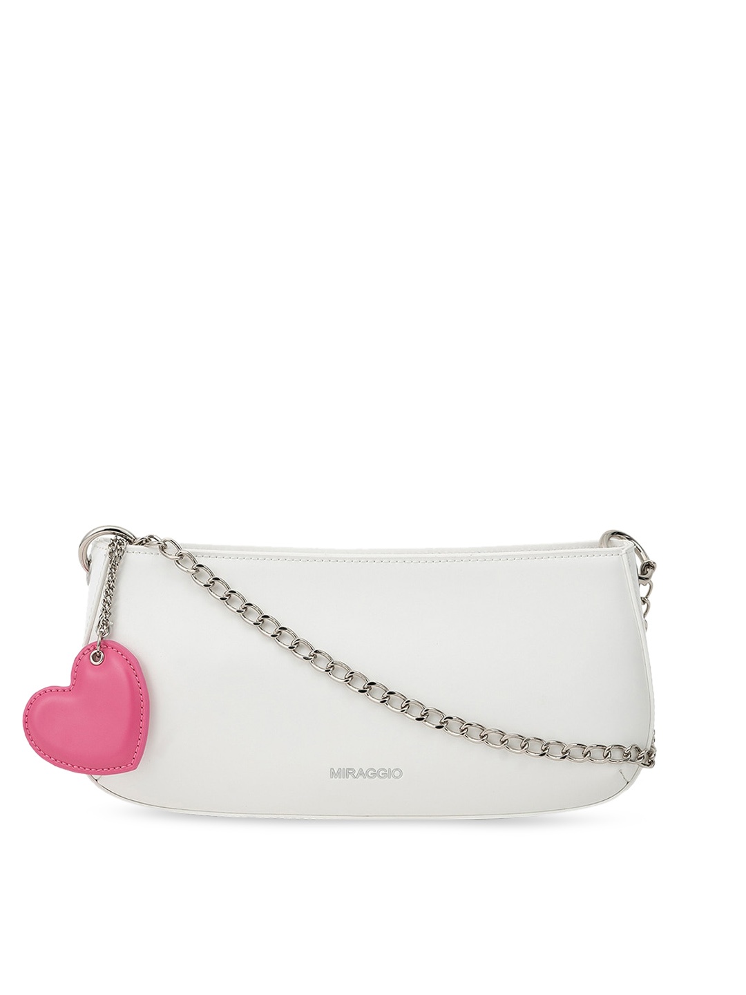 

MIRAGGIO White Solid Shoulder Bag with Heart Charm