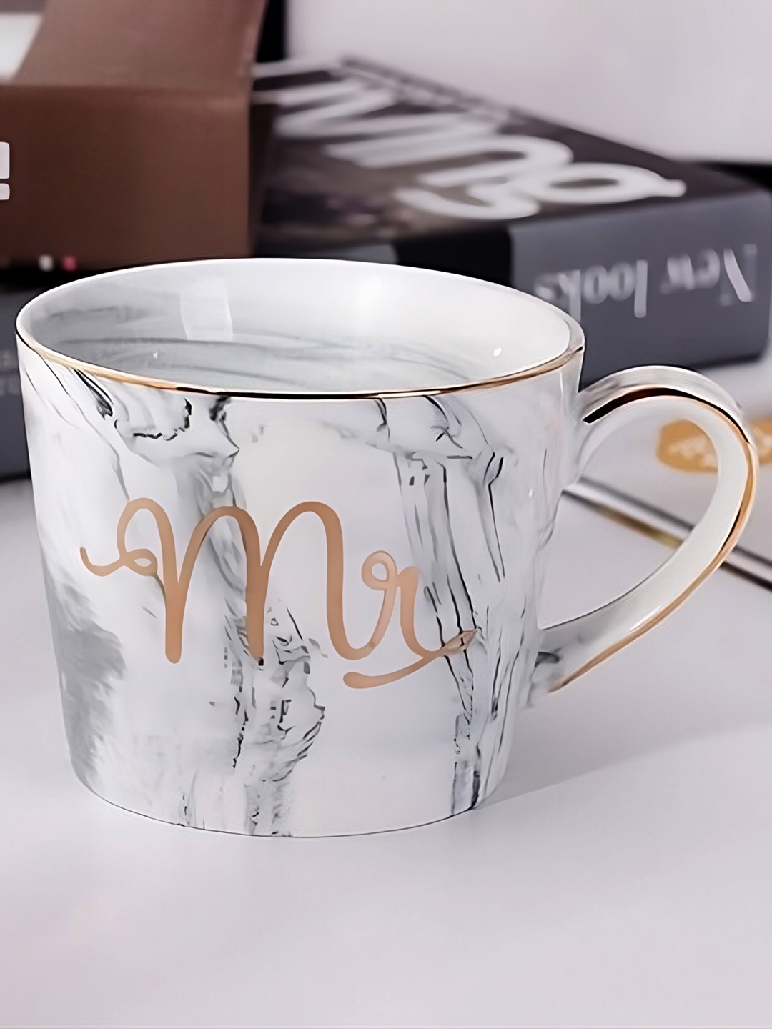 

BonZeaL Grey Mr Royal Printed Ceramic Coffee Mug 350 ml