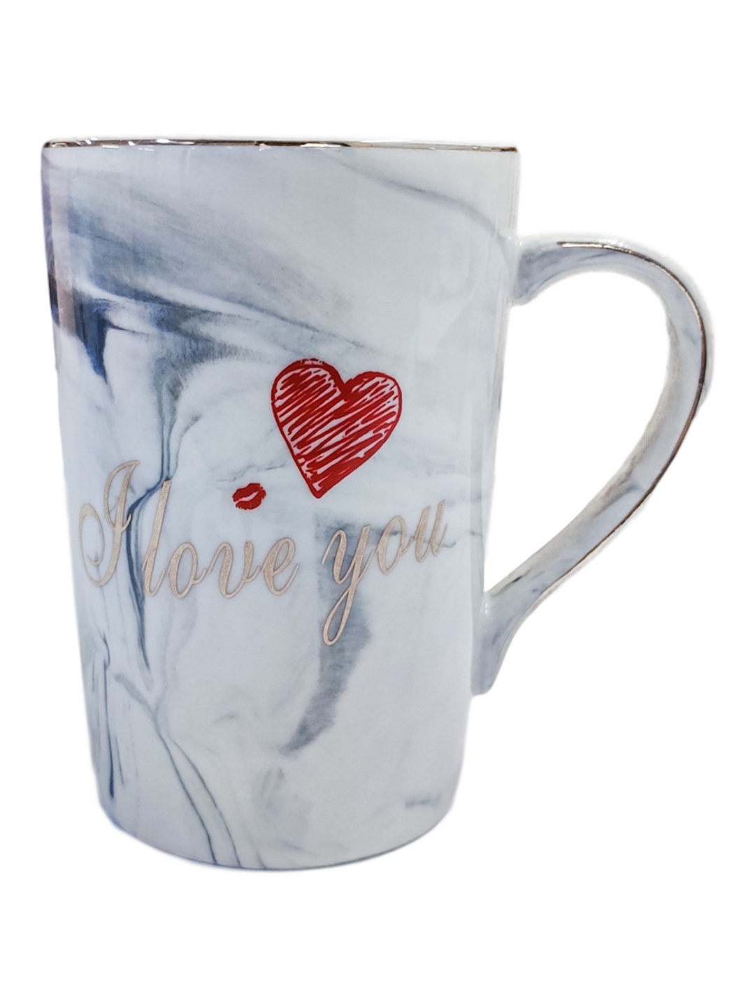 

BonZeaL Grey I Love You Printed Marble Coffee Mug 400 ml