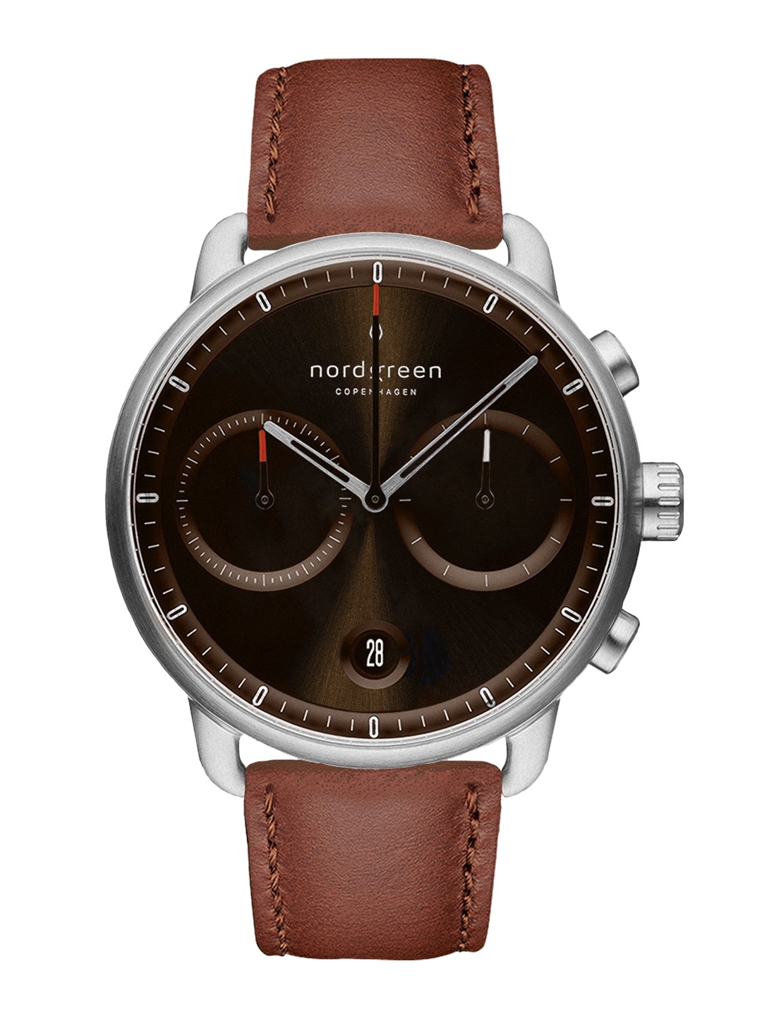 

Nordgreen Men Brown Dial & Silver Toned Stainless Steel Textured Straps Analogue Watch PI42SILEBRBS