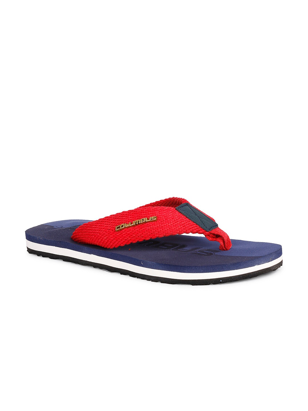 

Columbus Men Navy Blue & Red Solid Slip-On Flip-Flops