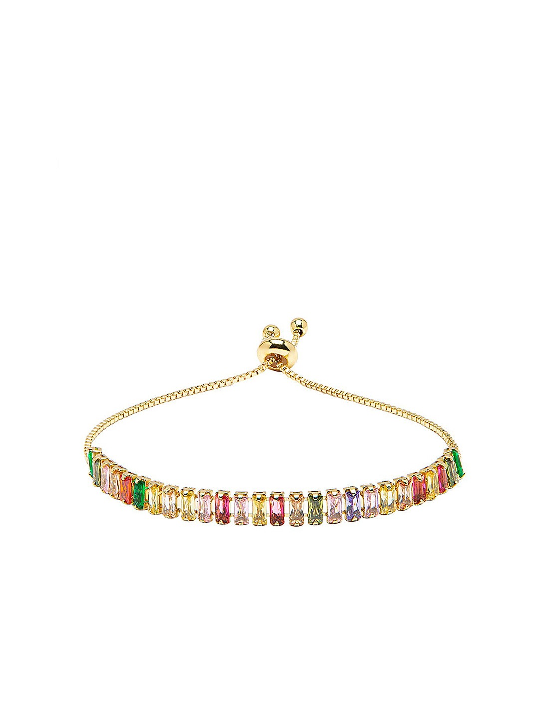 

Moon Dust Women Gold-Toned & Pink Brass Cubic Zirconia Enamelled Gold-Plated Charm Bracelet