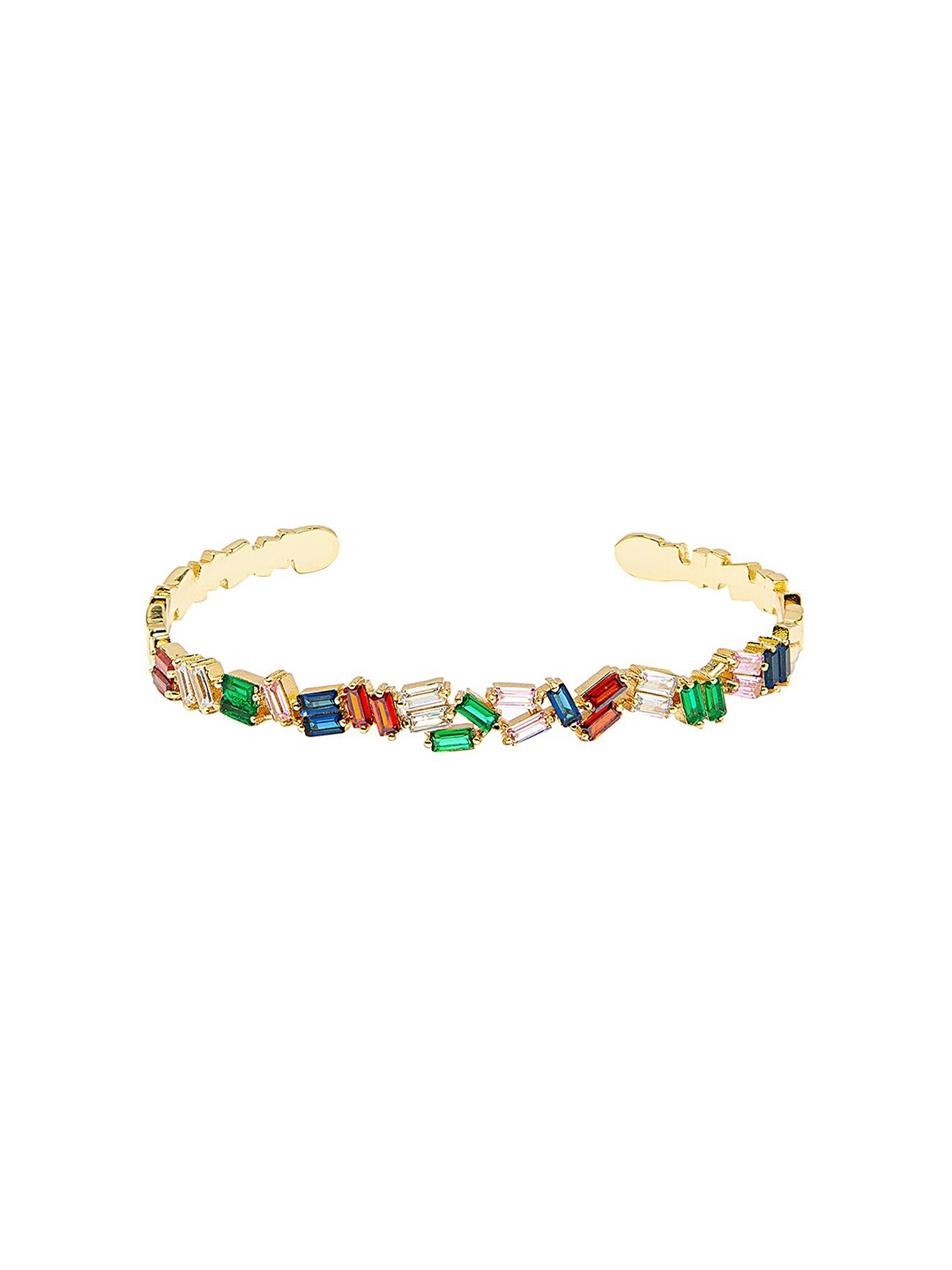 

Moon Dust Gold-Plated Cubic Zirconia Studded Cuff Bracelet