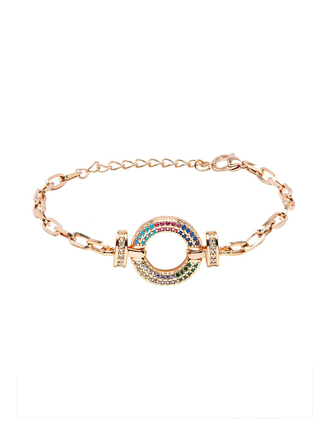 

Moon Dust Women Rose Gold Brass Cubic Zirconia Rose Gold-Plated Charm Bracelet