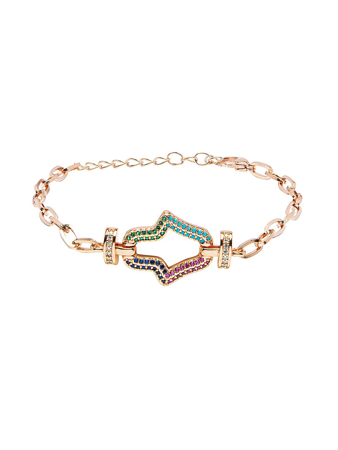 

Moon Dust Rose Gold-Plated Brass Cubic Zirconia Charm Bracelet