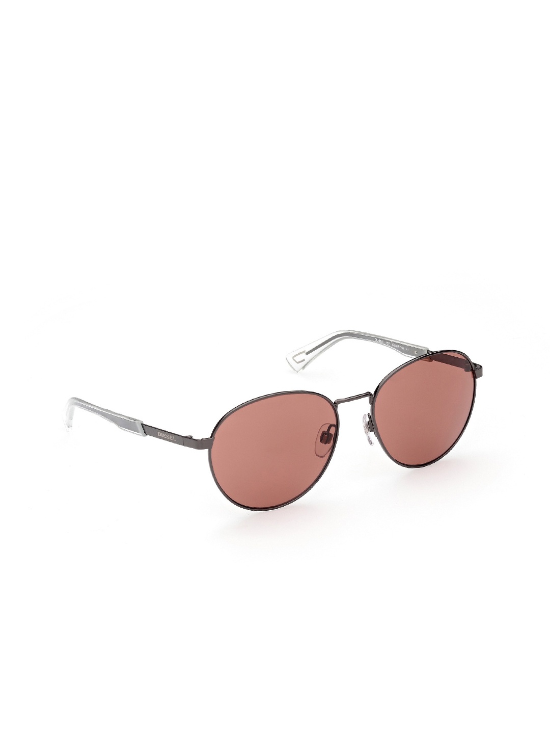 

DIESEL Men Brown Lens & Silver-Toned Round Sunglasses with UV Protected Lens