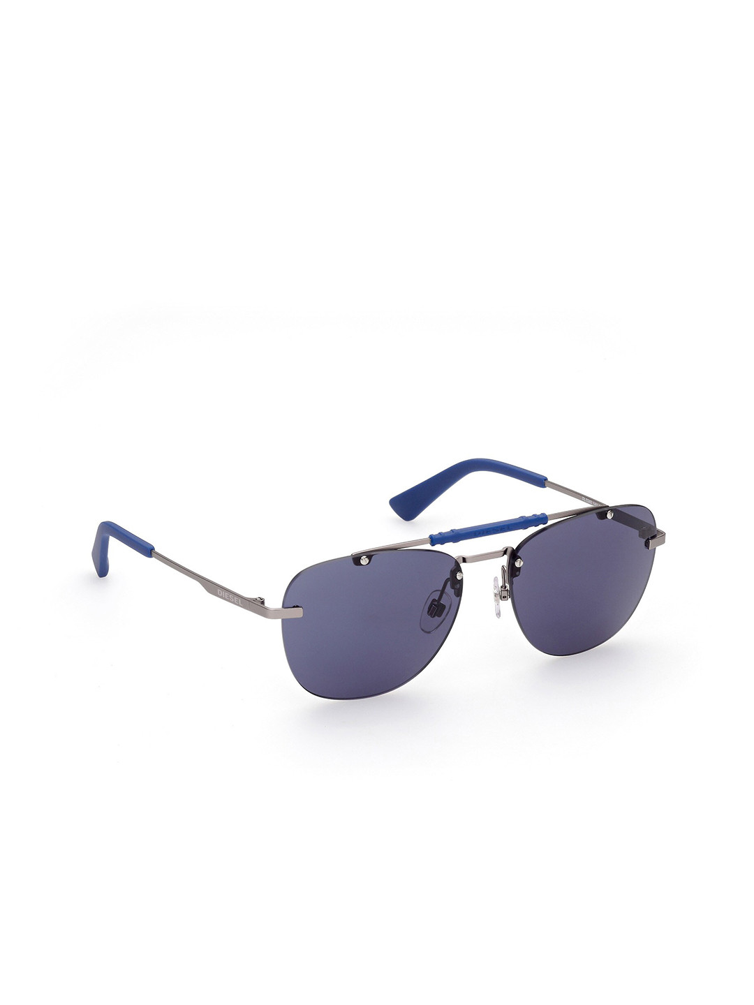 

DIESEL Men Blue Lens & Silver-Toned Aviator Sunglasses DL0340 57 14V