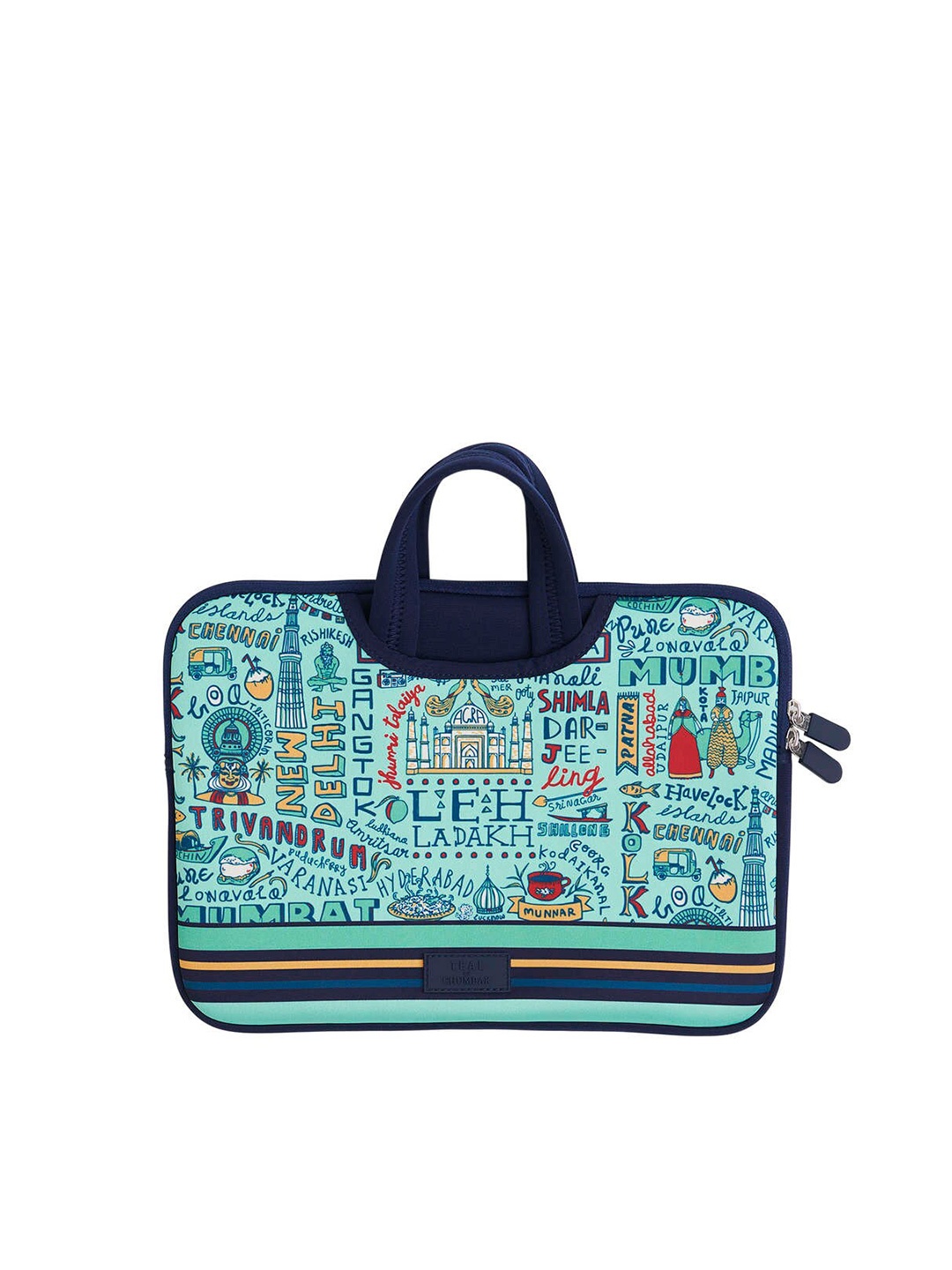 

TEAL BY CHUMBAK Unisex Blue & Red Printed 13inch Laptop Sleeve