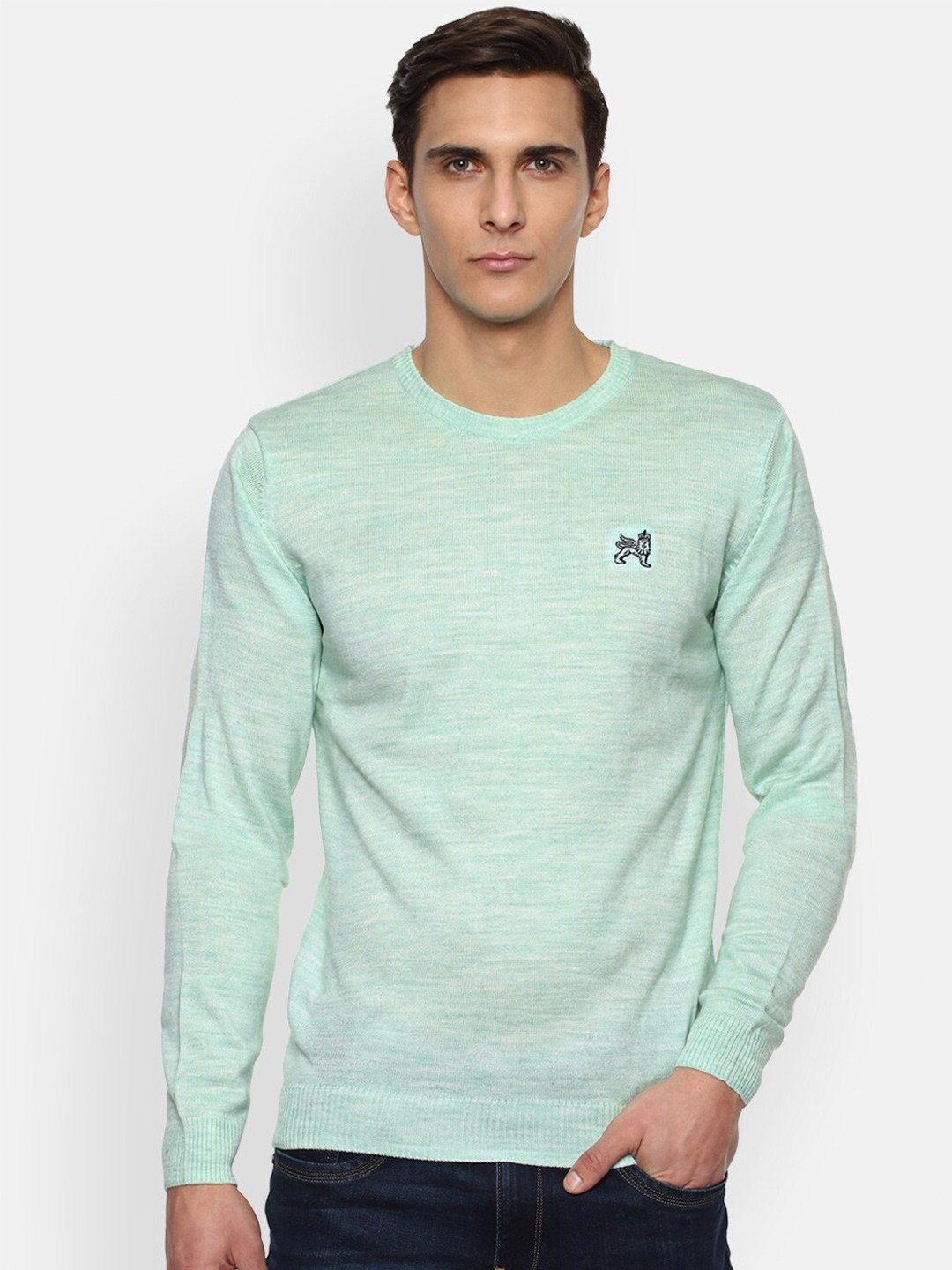 

Van Heusen Sport Men Turquoise Blue Acrylic Pullover