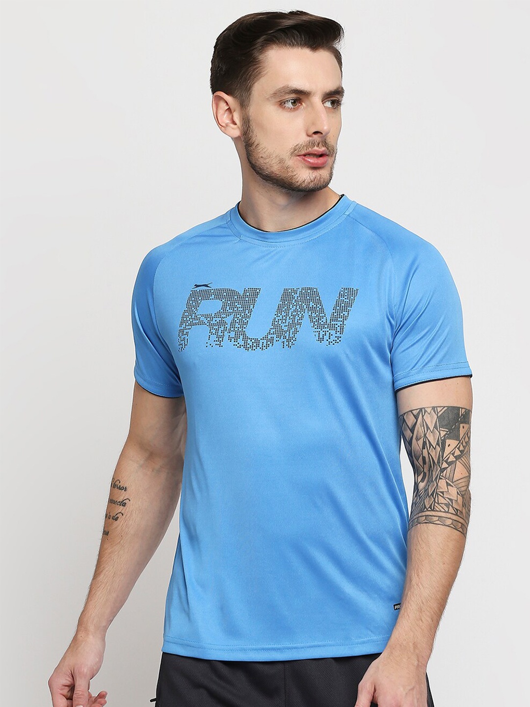 

Black Panther Men Blue Typography Printed Acti Fit Running T-shirt