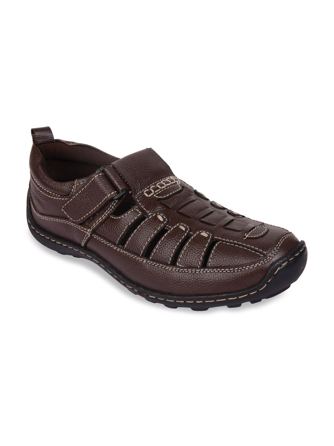 

Regal Men Brown Solid Leather Shoe-Style Sandals