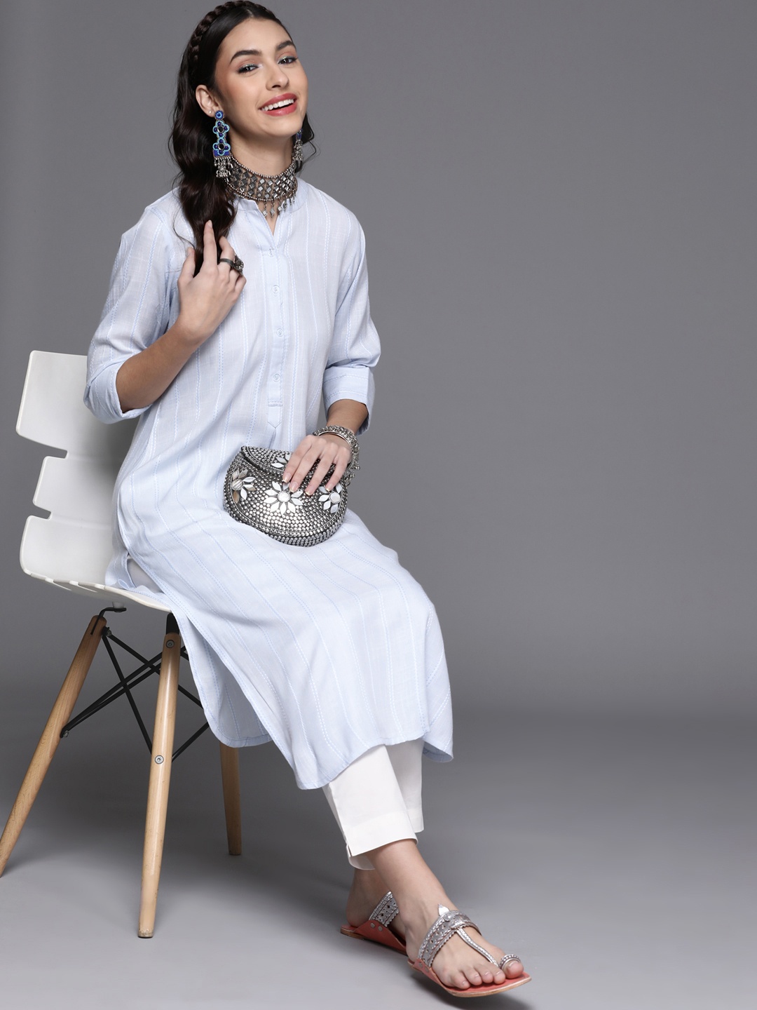 

Libas Women Blue Pathani Kurta