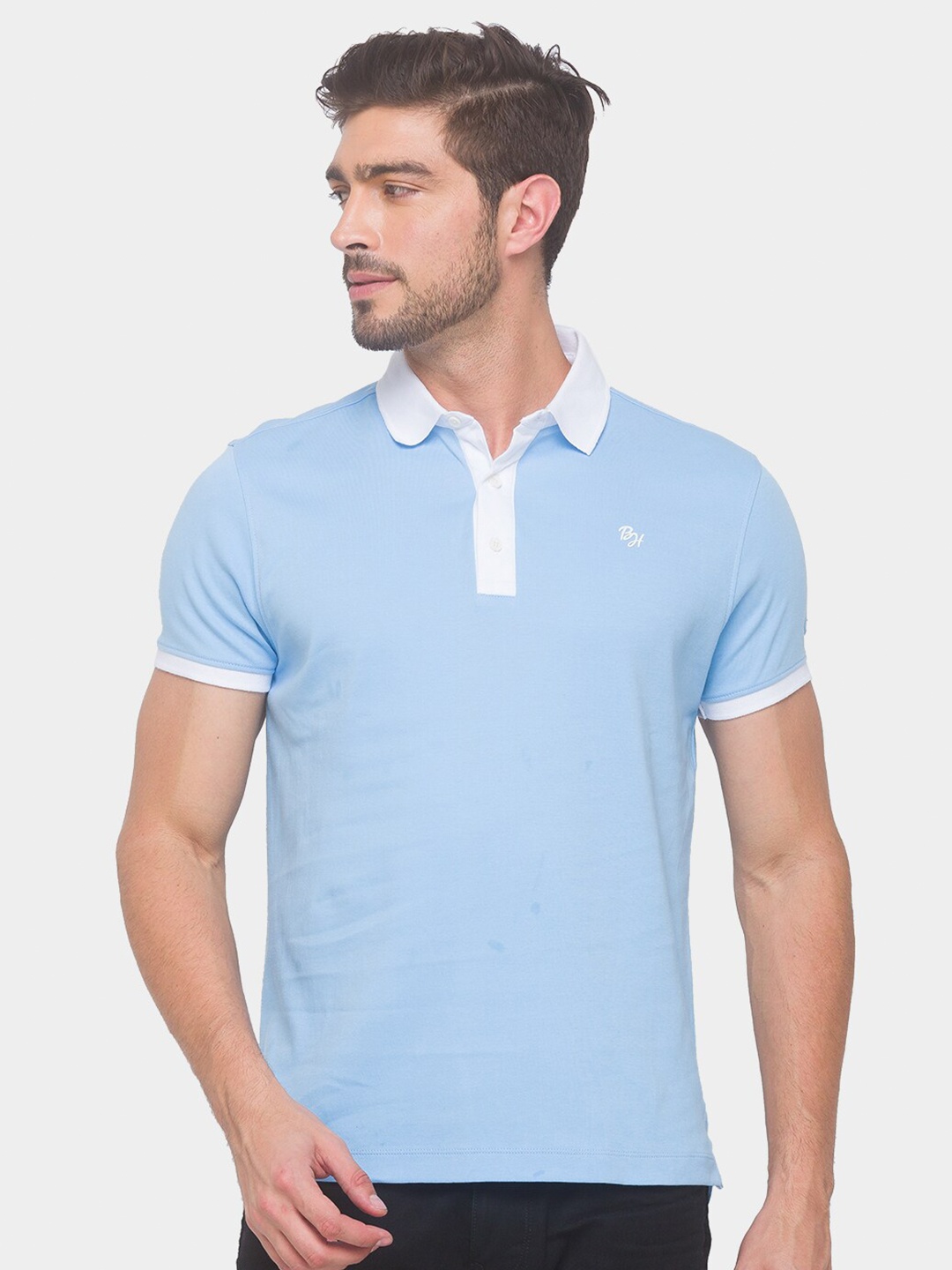 

Being Human Men Blue Polo Collar T-shirt