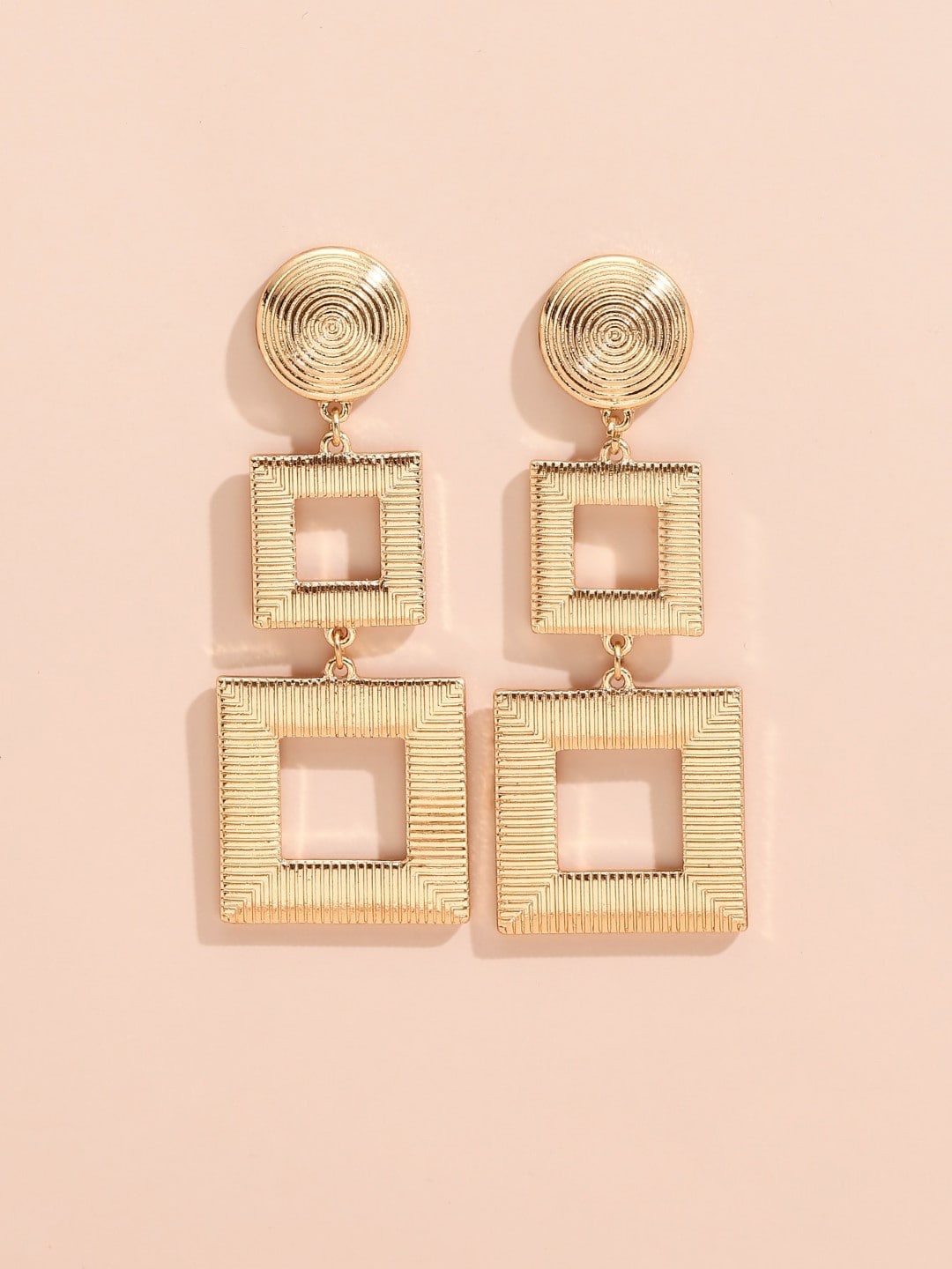 

OOMPH Gold-Toned Square Drop Earrings