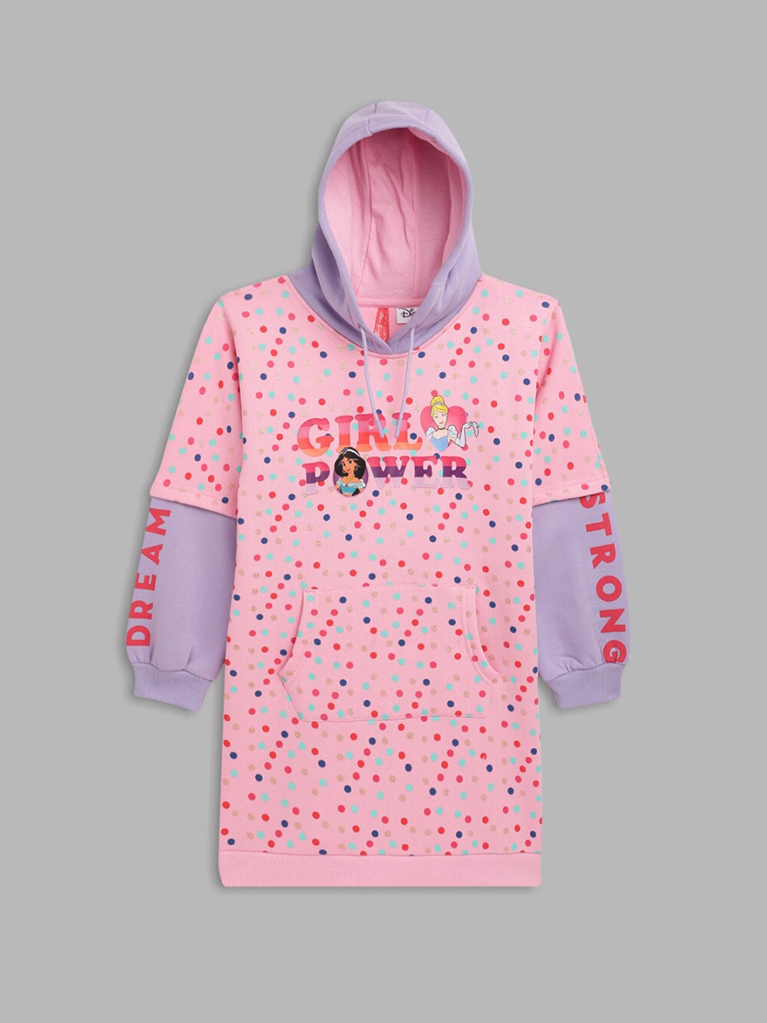 

Blue Giraffe Pink & Purple Disney Princess Printed T-shirt Dress