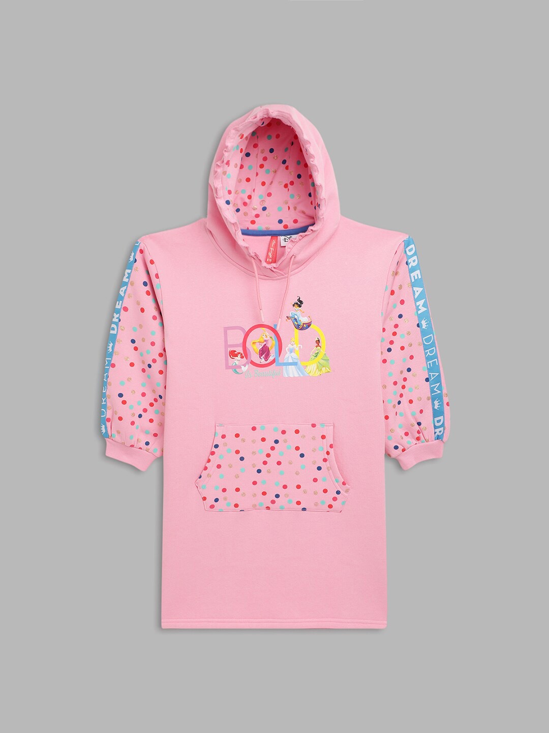 

Blue Giraffe Pink & Yellow Disney Princess Printed T-shirt Dress