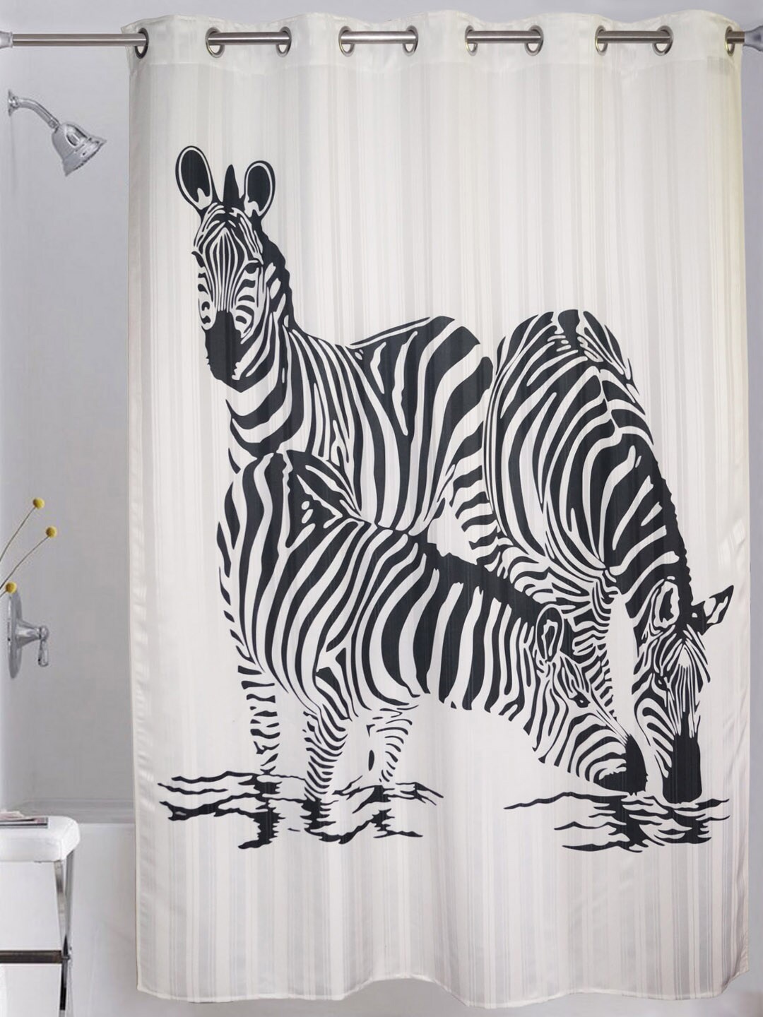 

Lushomes Black & White Printed Shower Curtain