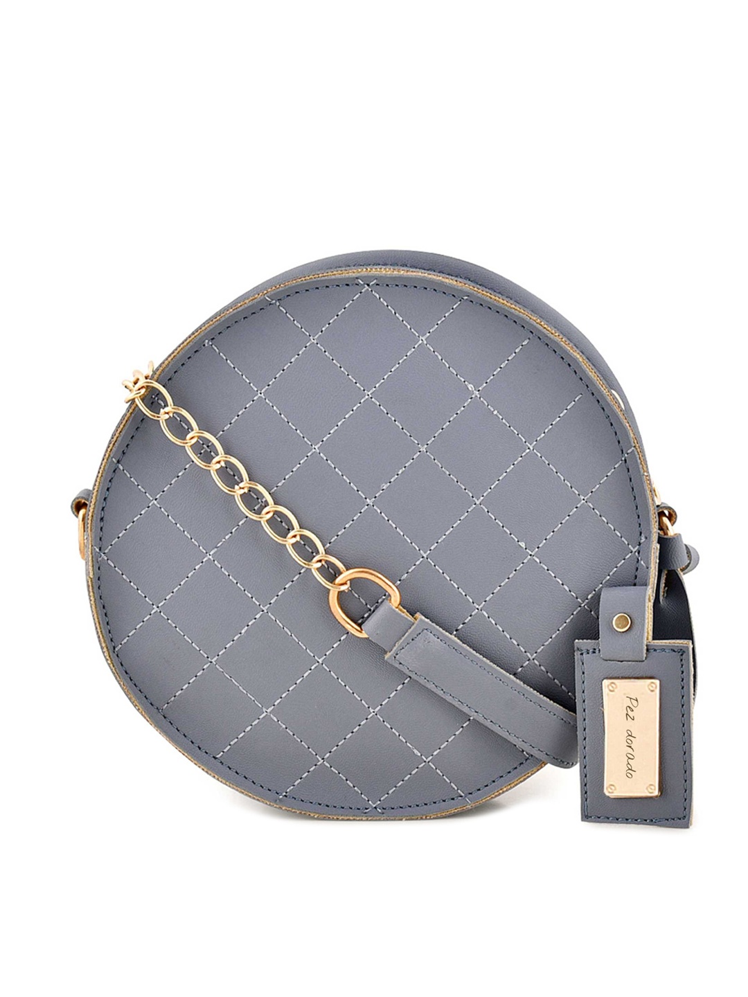 

Pez dorado Blue Textured Half Moon Sling Bag