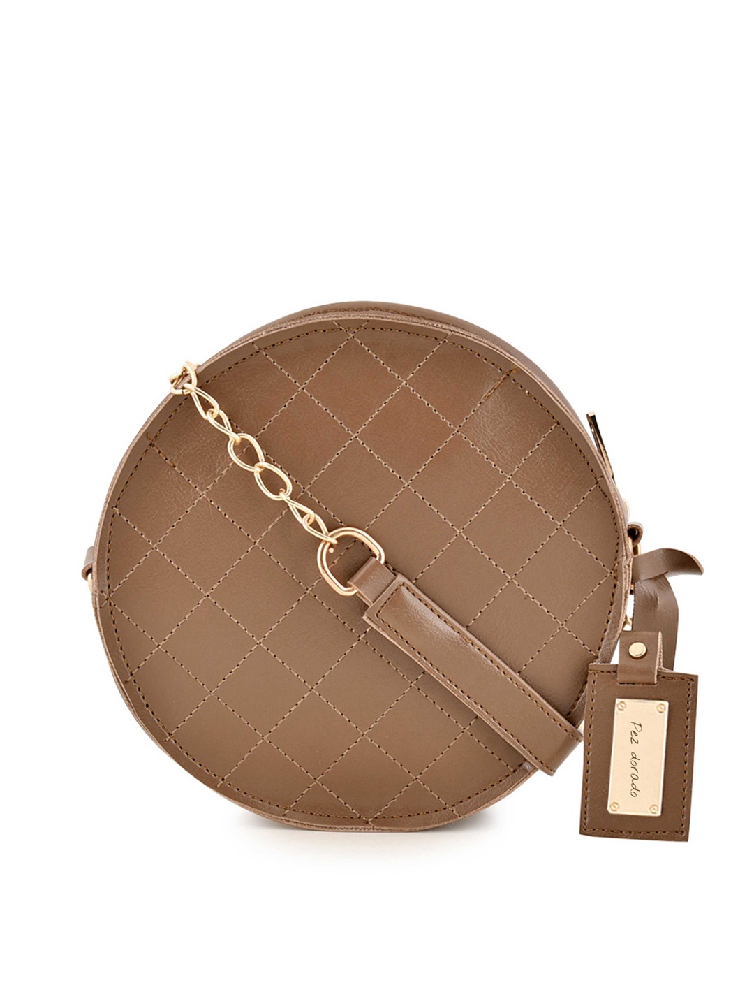 

Pez dorado Women Brown Structured Sling Bag with Quilted