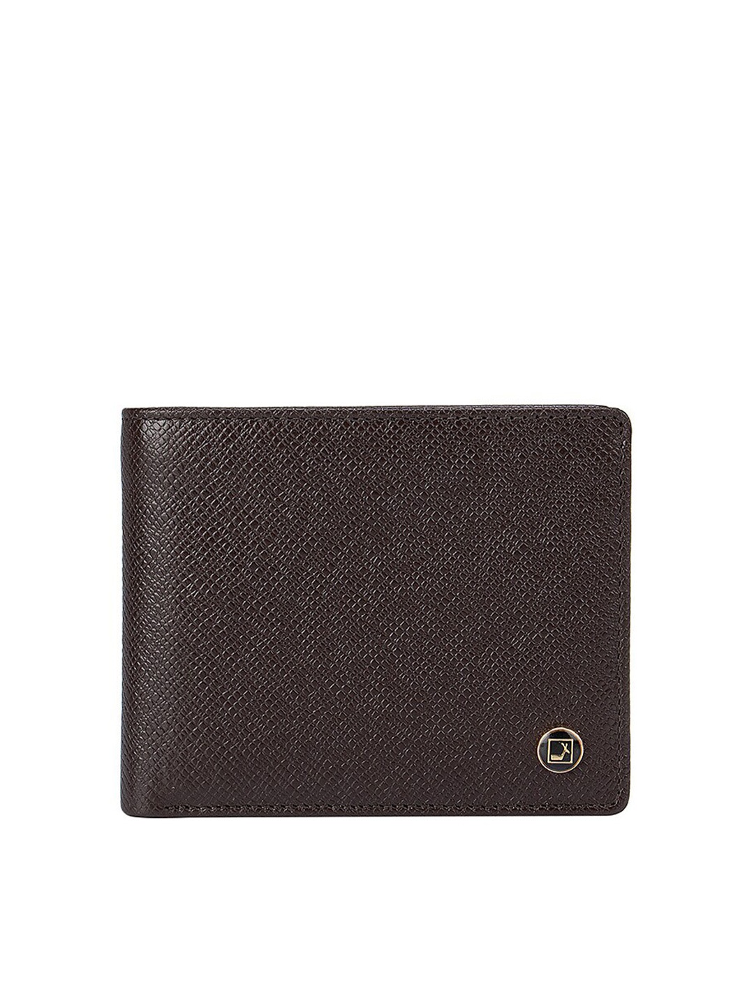 

Da Milano Men Brown Textured Leather Two Fold Wallet
