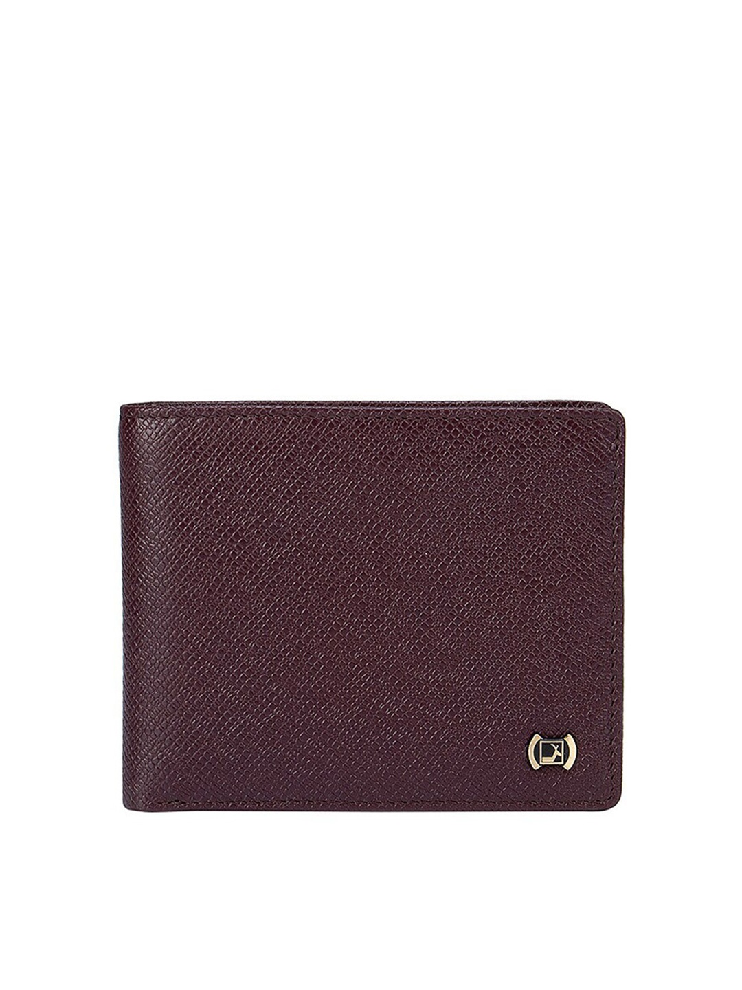 

Da Milano Men Burgundy Textured Leather Two Fold Wallet
