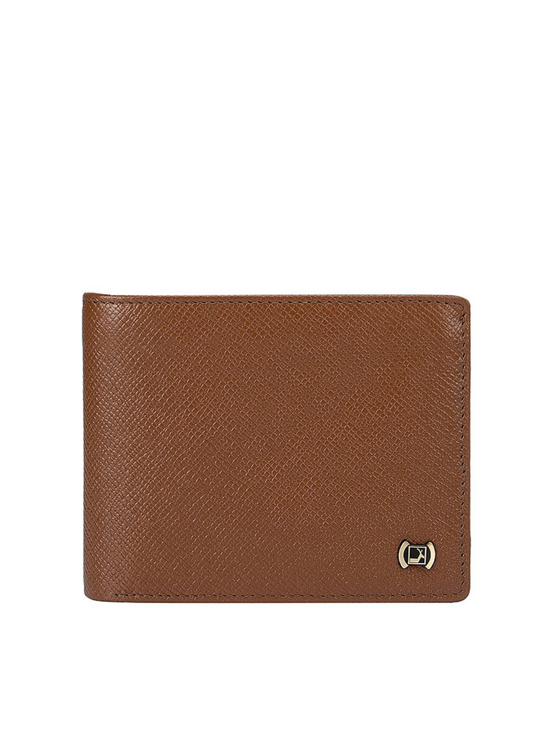 

Da Milano Men Brown Textured Leather Two Fold Wallet