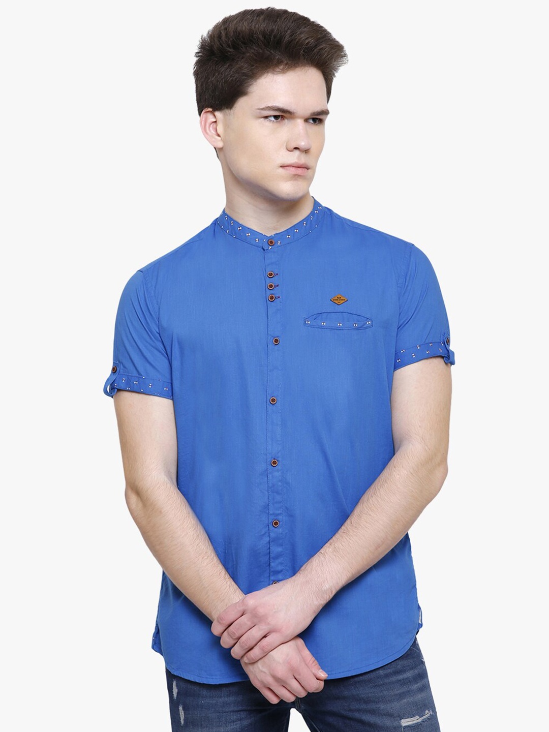 

Kuons Avenue Men Blue Smart Slim Fit Casual Shirt