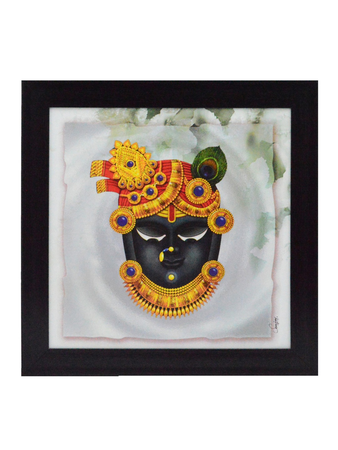 

eCraftIndia Multicoloured Shree Krishna Framed Wall Art, Multi