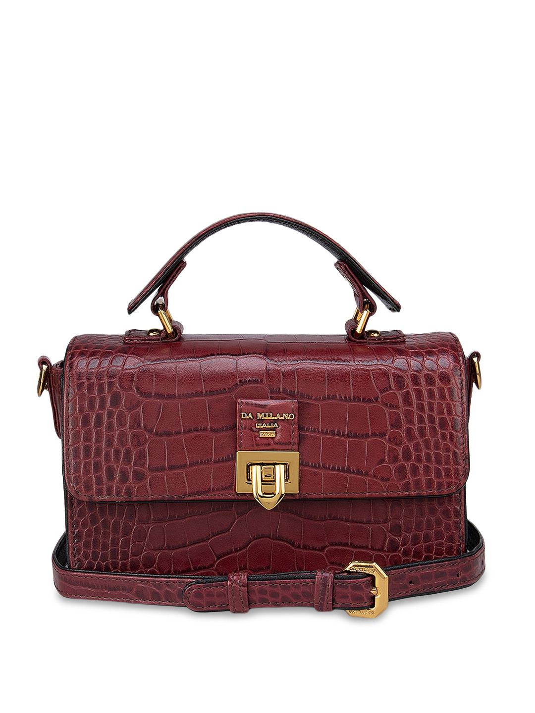 

Da Milano Women Purple Textured Leather Structured Satchel